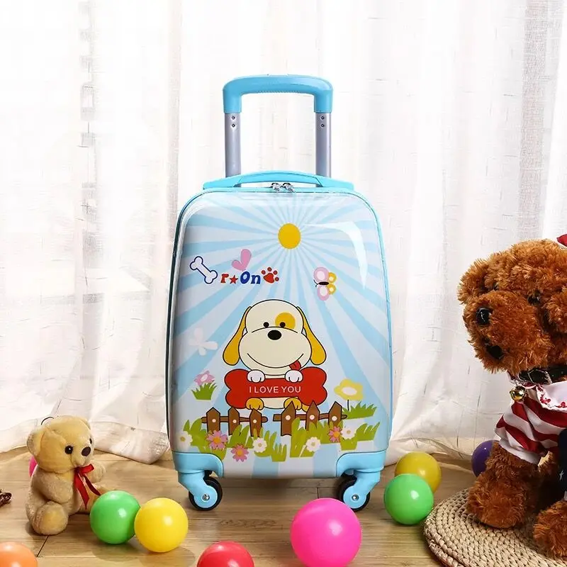 New Cartoon Children Rolling Luggage Wheeled bag 18 inch Kids Suitcase Boy Girl Carry-Ons ABS Luggage students Trolley suitcase