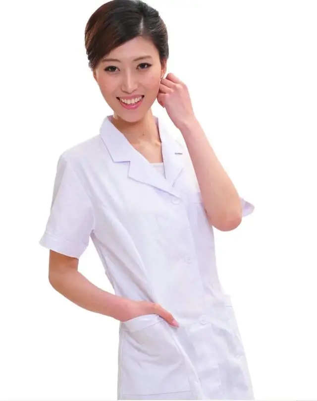 free shipping Medical White Coat Clothing Physician Services Uniform Nurse Clothing Long-sleeve Polyester Protect Cloth