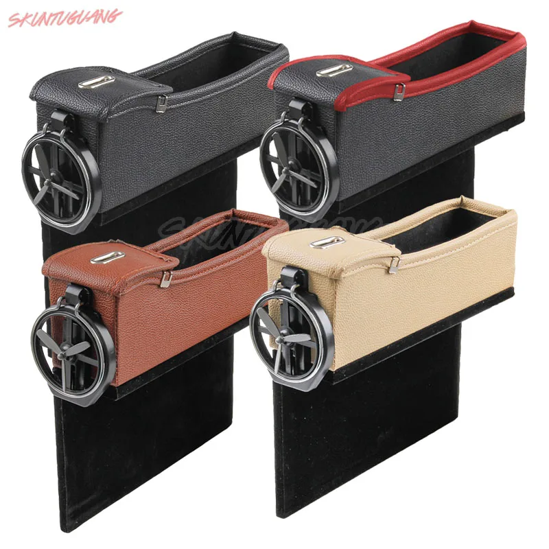 

1 PCS Car Seat Crevice Storage Box Pocket Organizer Seat Cup Holder PU Case Pocket Seat Side Box Auto Interior Accessories