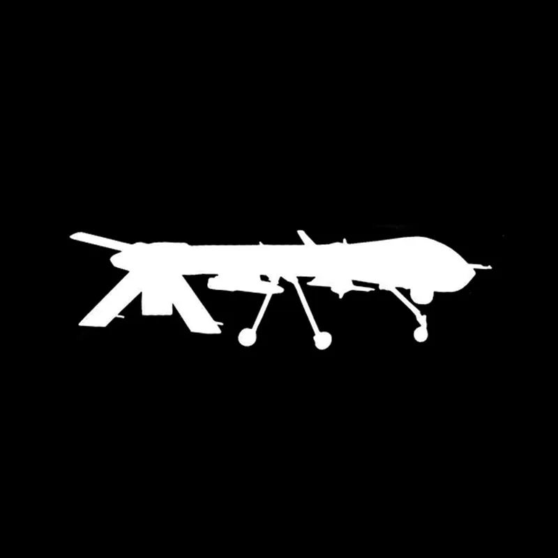 YJZT 13.4CM*3.9CM UAV Drone Predator Vinyl Decal Personality Car Sticker Black/Silver C3-0153