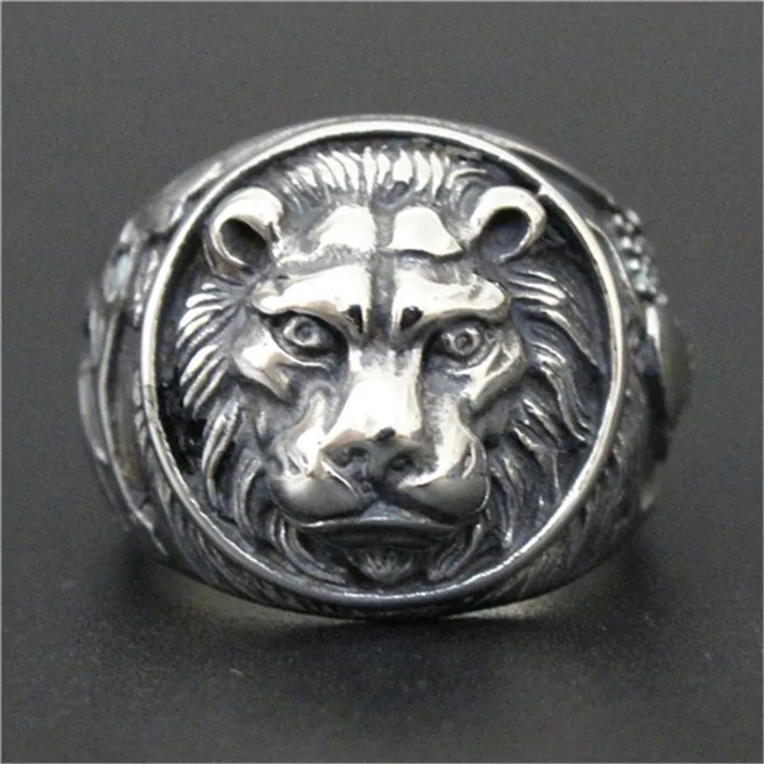 3pc/lot Newest Design Forest Lion King Ring 316L Stainless Steel Men Boy Fashion New Animal Lion Head Ring