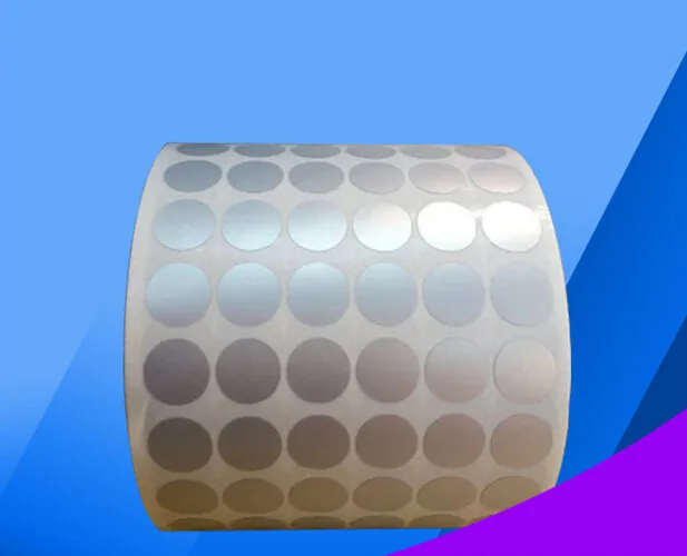 20000pcs 10mm Round  Blank Matte Silver PET Stickers In Roll For Self-Printing