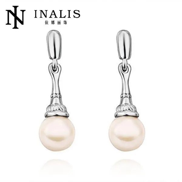 INALIS Simple Piercing Earrings Simulated Pearl Stud Earrings for Women Classic Pearl Jewelry E852