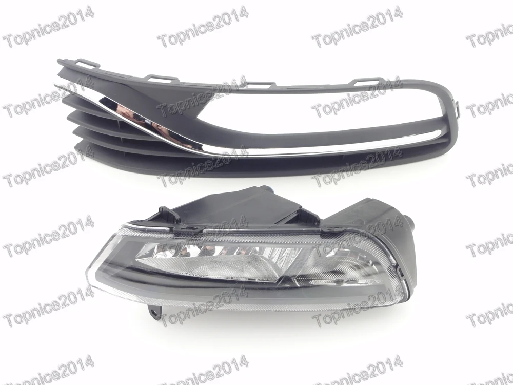 

Left Side Front Bumper Fog Light & Fog Lamp Cover Set For Volkswagen Polo 2014-2016 Hatchback