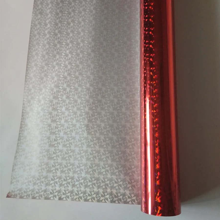 Holographic foil stamping foil  red color broken design hot press on paper or plastic heat stamping film