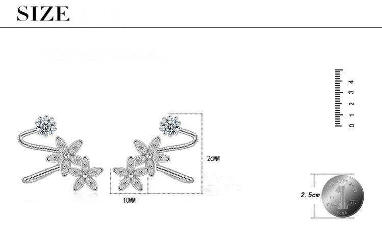 New Arrival Hot Sell Fashion Flower CZ Zircon 925 Silver Needle Ladies Stud Earrings Female Jewelry Gift Drop Shipping