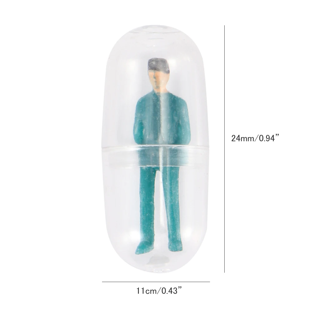 50pcs Transparent Capsule Shell Plastic Pill Container Medicine Pill Cases Bottle Splitters Capsule Figurines DIY Accessories