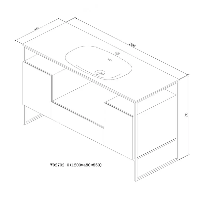 1200mm Moderne Up-markt Design Boden Montiert Schrank dämpfungs technik Feste Oberfläche Stein Becken Eitelkeit 2702