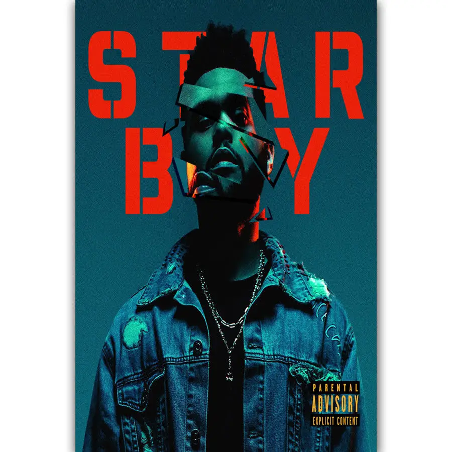 Hot New The Weeknd Starboy Rapper Hip Hop-Silk Art Poster Wall Sticker Decoration Gift