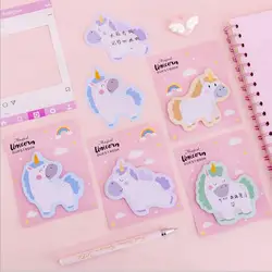 1PC Ins Kawaii Cartoon Cute Unicorn N times Sticky Memo Note Book Message Tab Notepad Paper Sticker Memo Pads Stationery