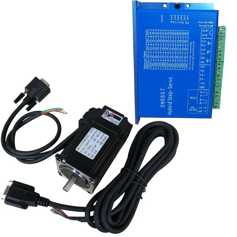 Nema 23 57 full closed loop high speed stepper motor set 1.8 degrees 2Nm 57 closed loop motor +driver with 1000 wire  encoder