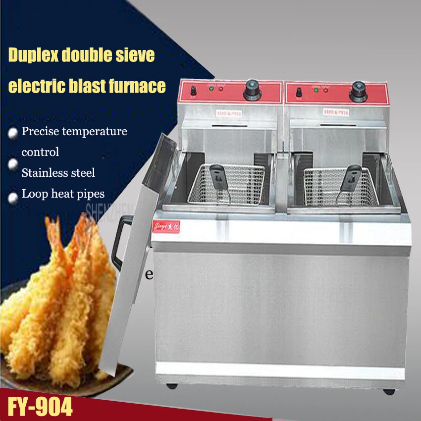 1PC  FY-904 Commercial Double-cylinder Open Fryer Chicken Frying Equipment Commercial Deep Fryer