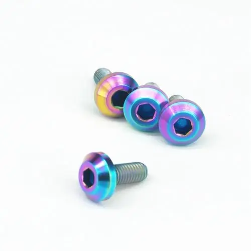 LOT 4 M6x12mm Pitch 1mm Rainbow Grade 5 Titanium Motorcycle Brake Disc Mount Hex Socket Screw Bolts