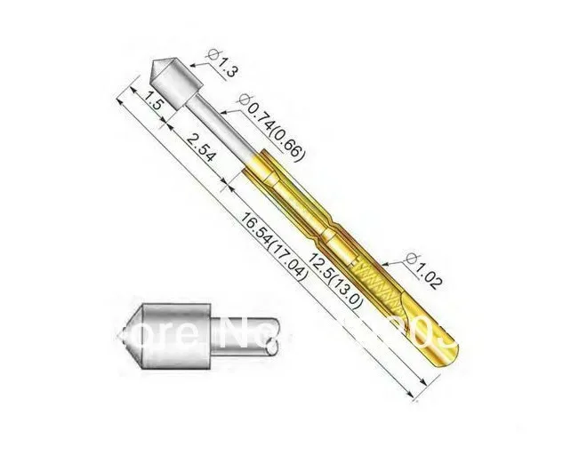 

FREE SHIPPING 100PCS/LOT P75-E2 Dia 1.02mm 100g Spring Test Probe Pogo Pin Connector