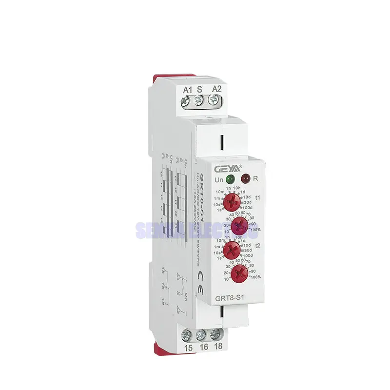 GRT8-S 4 Knobs Adjustable AC220V 16A AC/DC12V-240V Repeat Relay SPDT Timer Electric Protective Asymmetric Cycle Time Relay