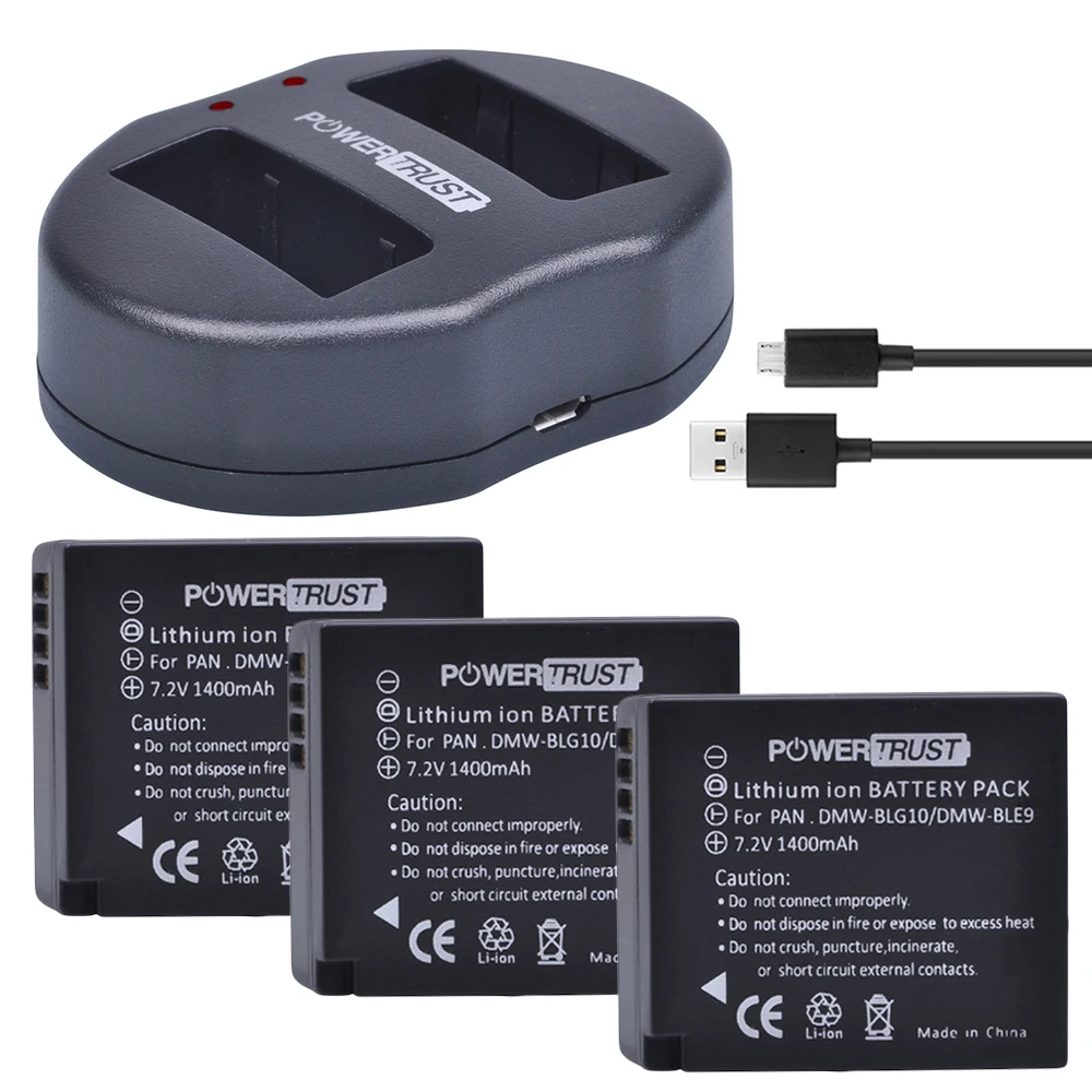 

3Pcs DMW-BLG10 DMW BLG10 DMW-BLE9 BLE9 BLE9E Camera Battery+ Dual USB Charger for Panasonic Lumix DMC GF6 GX7 GF3 GF5 GX80