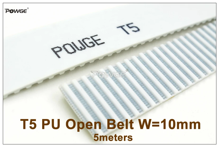 

POWGE 5meters T5 PU Open Timing Belt Width=10mm Pitch=5mm Fit T5 Pulley T5-10 Synchronous Belt For CNC RepRap 3D Printer