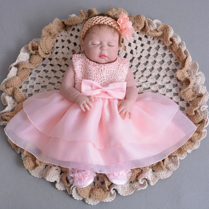 High Quality Baby Girls Christening Gowns tutu Dress Newborn Girl Dresses Infant Princess Party Dress for Wedding 3pcs