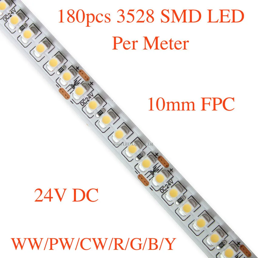 

5m a roll/ a lot, led strip 3528, 180pcs led per meter, 24v, ww(3000-3500k)/pw(4000-4500k)/cw(5500-6500k) avaiable