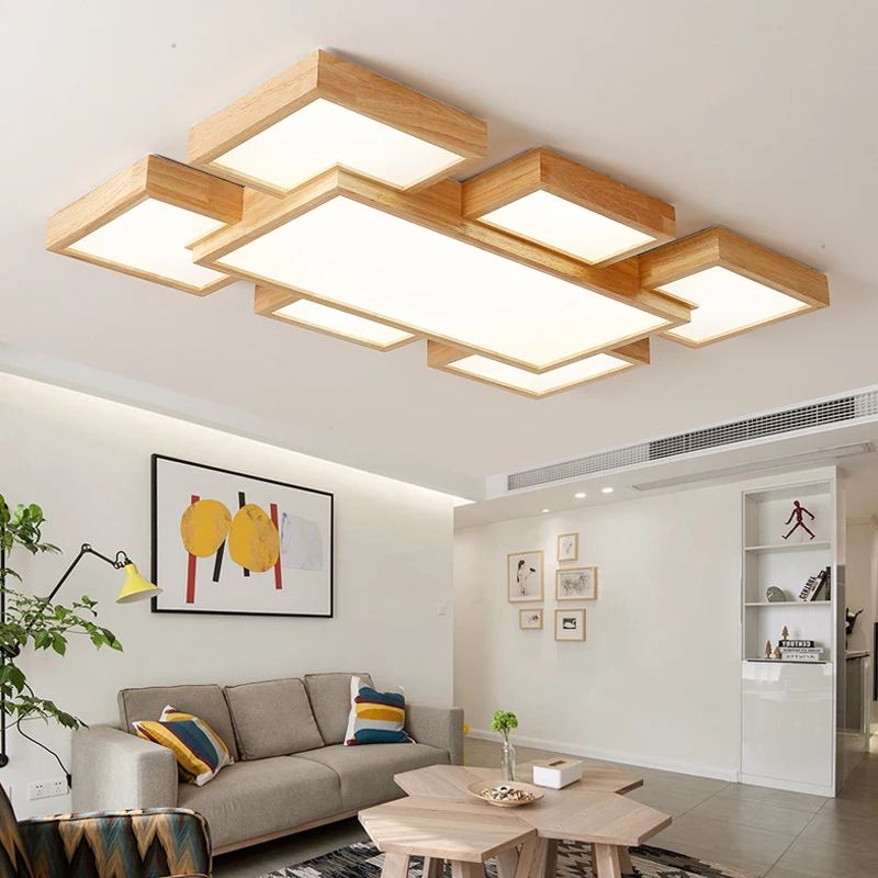 LED ceiling lamp wood pastoral house hold living room lights villa tatami log bedroom restaurant lights ceiling lights ZA8216