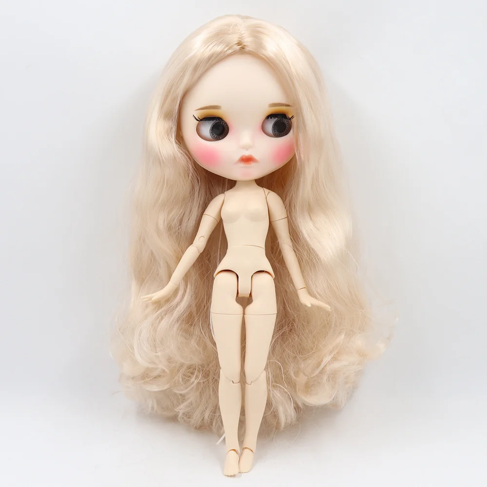 ICY DBS Blyth Doll 30cm pelle bianca luce selvaggia riccioli dorati capelli 1/6 corpo articolato nuovo viso opaco con sopracciglia lucidalabbra giocattolo fai da te