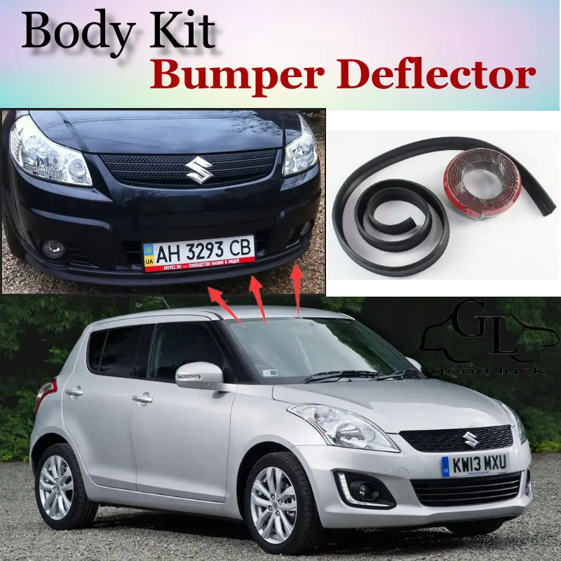 Bumper Lip Deflector Lips For Suzuki Swift Front Spoiler Skirt For TopGear Fans to Car View Tuning / Body Kit / Strip