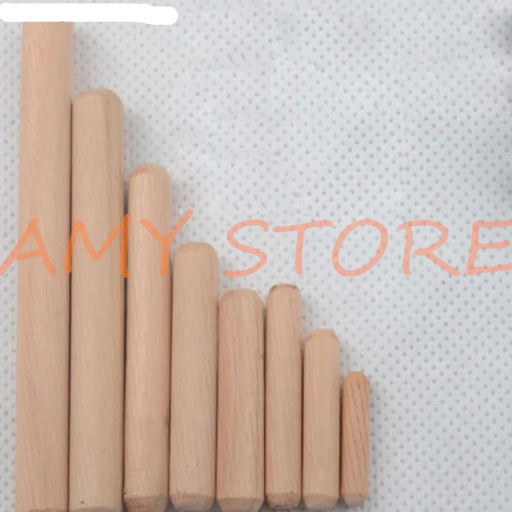 50-200Pcs di Legno Mobili Lato Tassello di legno Del Cassetto Del Governo Rotonda Scanalata Mestiere di Legno Tassello di Spilli Canne Set M6 M8 m10