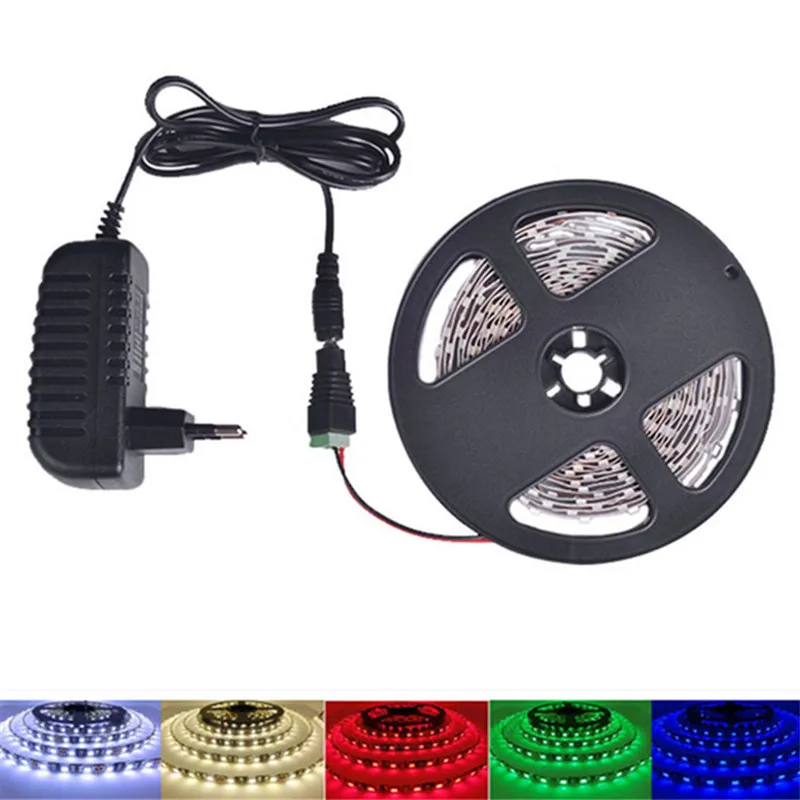 2835 RGB LED Strip Waterproof DC 12V 5M RGBW RGBWW LED Strips Light Flexible with 3A Power Adapter