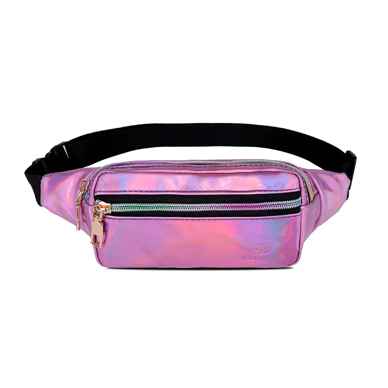 Fanny Pack-오토바이 다리 허리 가방 여성용, 레이저 벨트 가방 지갑 지갑 Banano 허리 팩 Bolsa Feminina Chest Bag Pochete