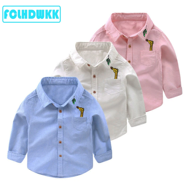 FCLHDWKK Baby Kids Boys Spring Shirts Short Long Sleeve Lapel Jacket Blouses Tee Tops Outwear Outfits Blouse Children Clothing