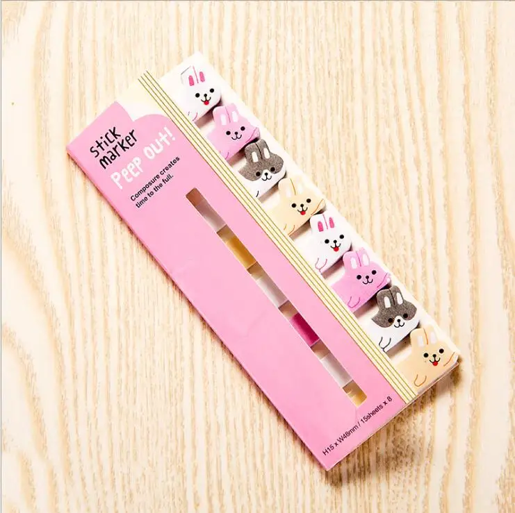 120 blätter Koreanische Kawaii Cartoon Tier Papier Lesezeichen Dekorative Datei Notebook Buch Sticky Memo Marker Punkt Fahnen Schreibwaren