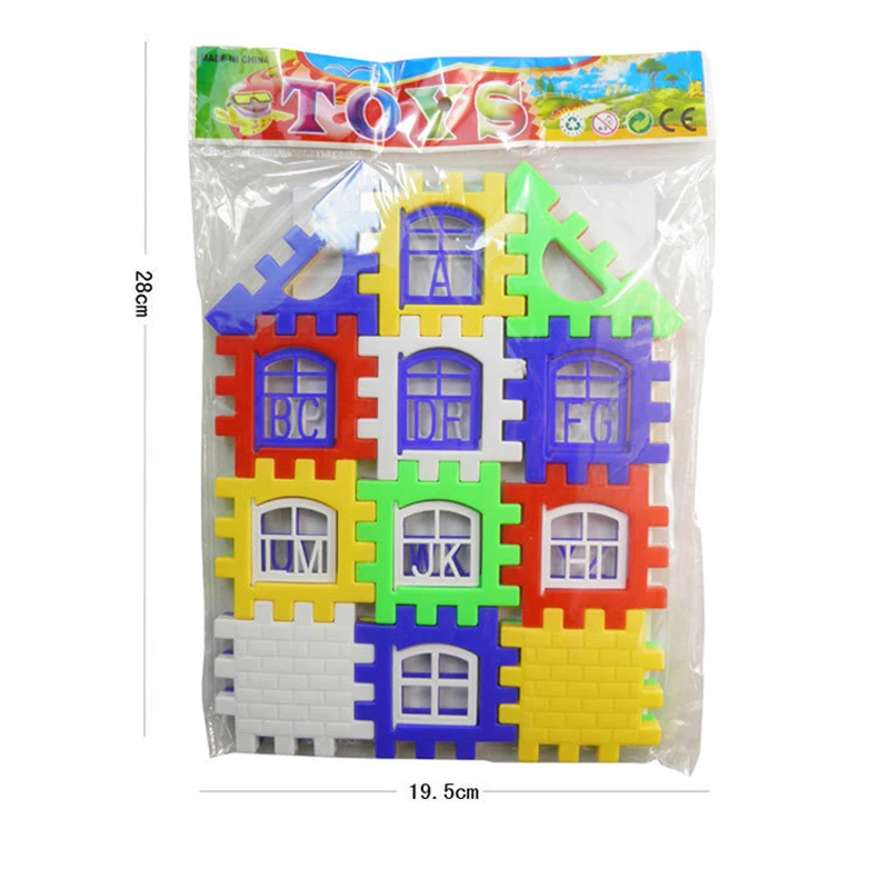 24 Pieces Set 3D Building Block Plastic Square House Model Kindergarten Learning and Education Toy