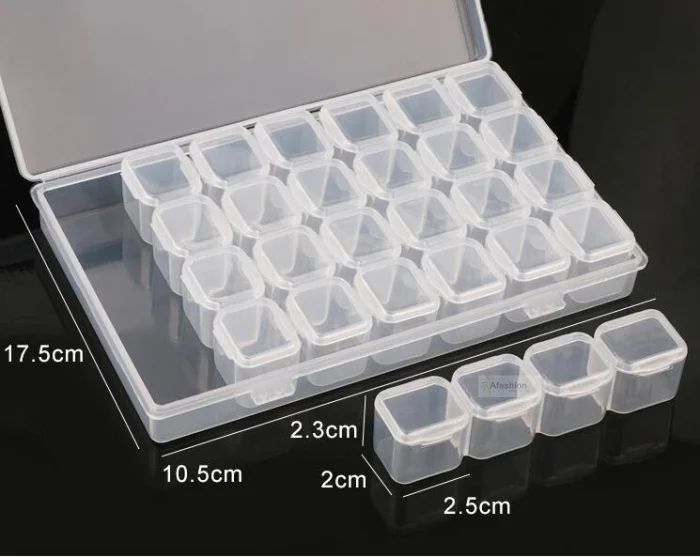 1pc plastikowe 28 sloty paznokci schowek nail art organizator rhinestone biżuteria proszek koralik cekiny pojemnik pojemnik