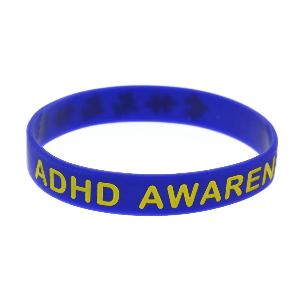 1 Stück/3 Stück ADHS-Bewusstseins-Silikon-Armband, Schmuckgeschenk, Armreif mit Puzzle-Logo-Armband – Detail 6