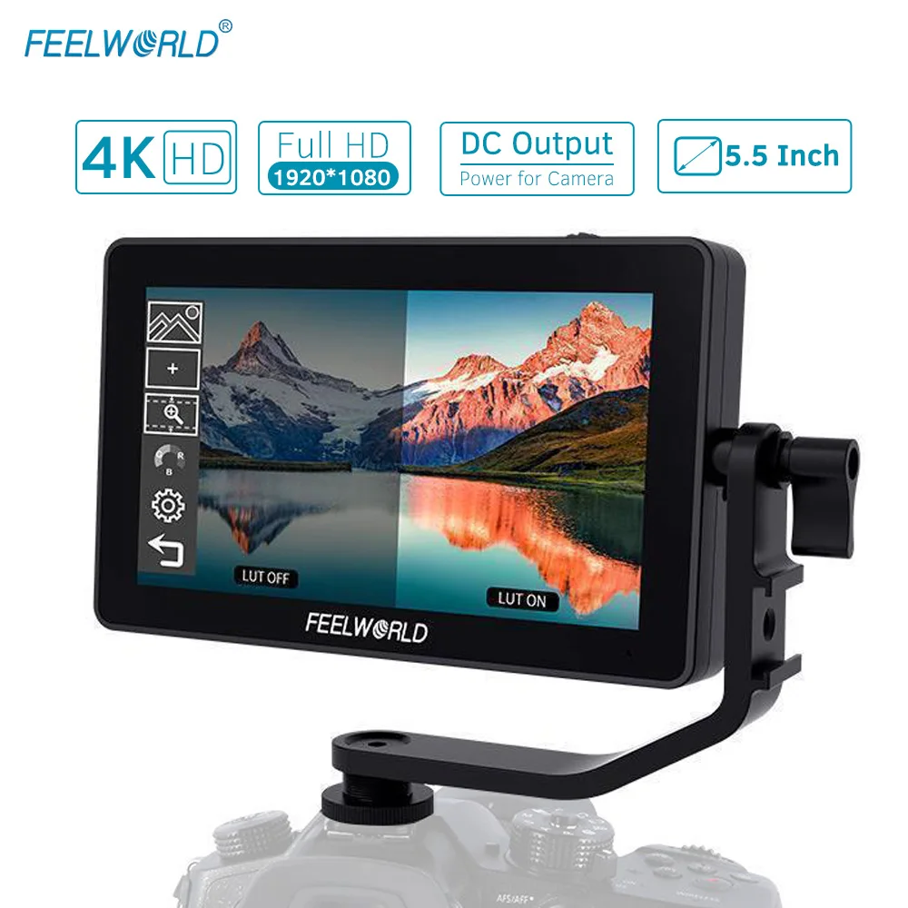 FEELWORLD F6 PLUS V2 4K Monitor 6 Inch on Camera DSLR Field Monitor 3D LUT Touch Screen IPS FHD 1920x1080 Video Camera