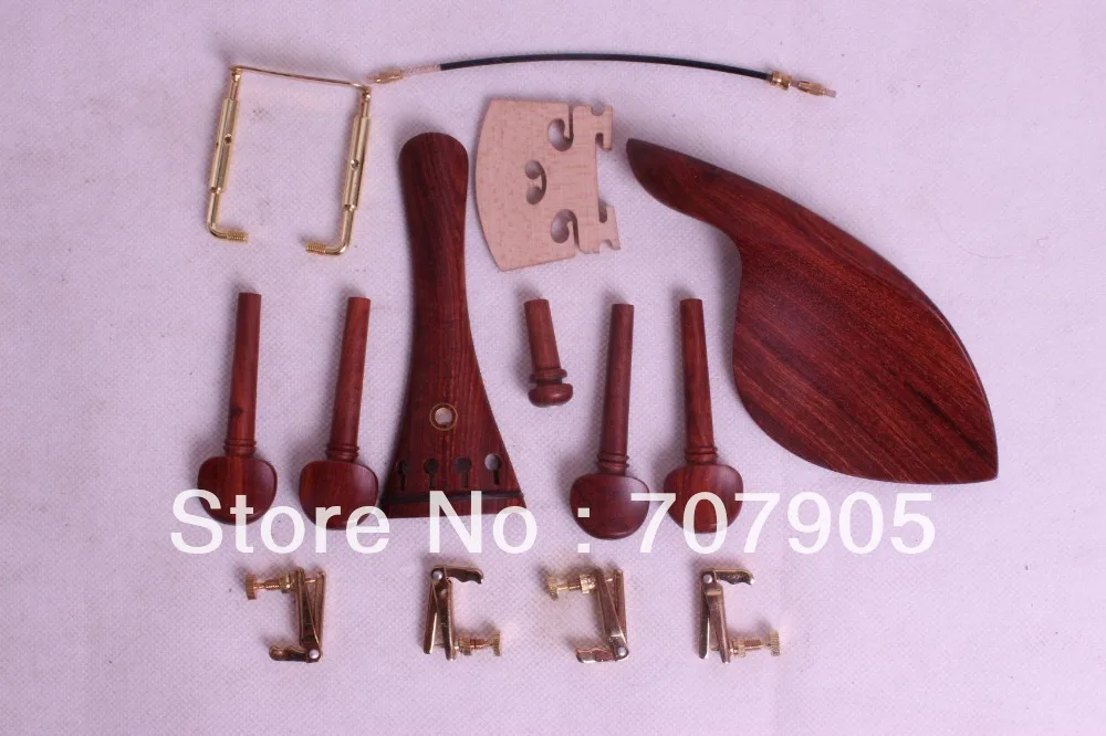 

4/4 violin parts rose wood,tuner peg chinrest tailpiece tail gut endpin #W6-4