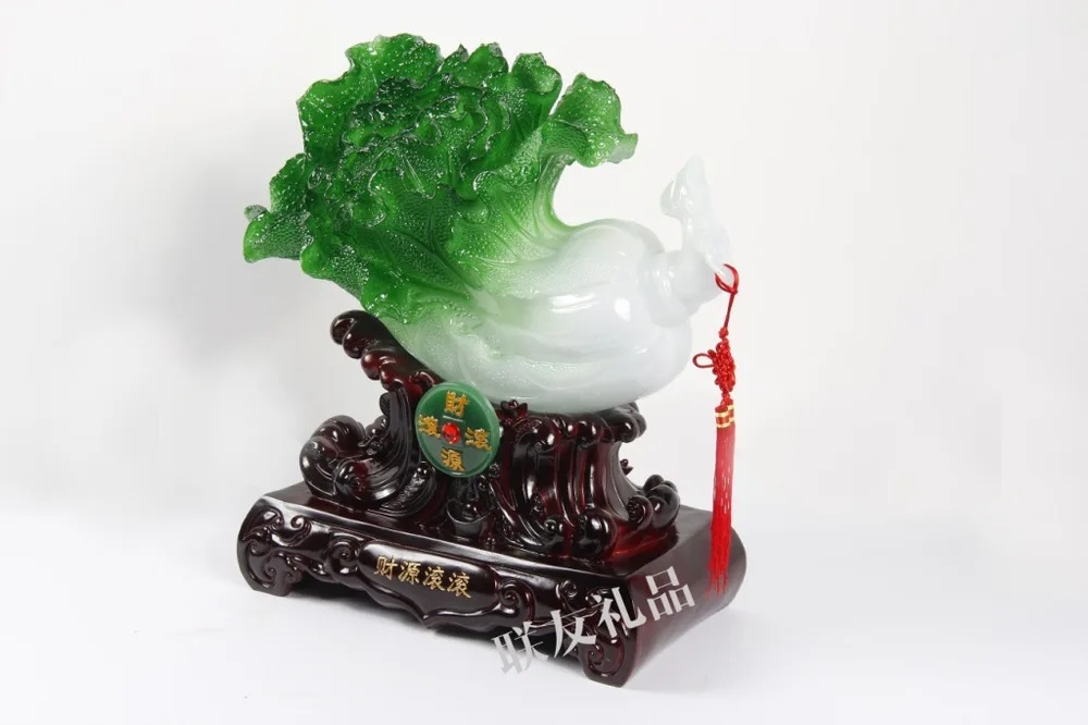 Yiwu resin imitation jade crafts, imitation jade cabbage, extra cash, topaz imitation , imitation jade , Home Decoration