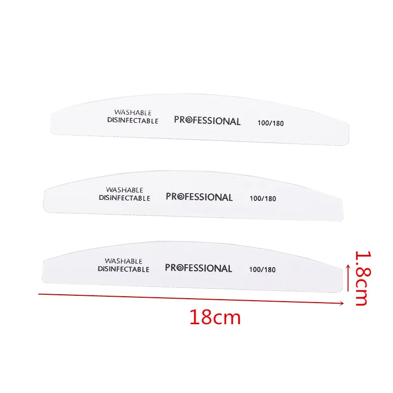 5pcs/lot White Nail File Sanding Buffing Blocks 100/180 Grits Nail Polish Files Manicure Pedicure Nail Art Care Tools