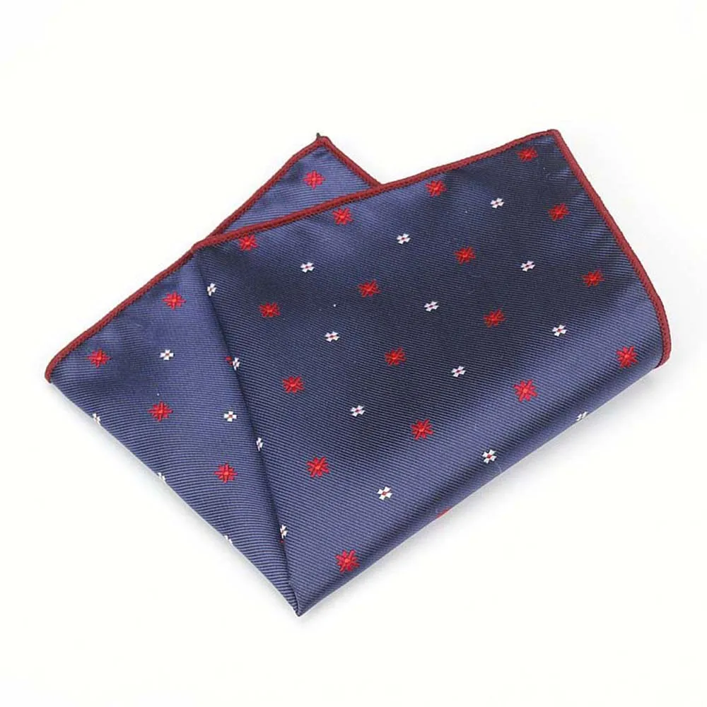 Huishi Motif Bunga Square Jacquard Saputangan Hanky Setelan Pria Pocket Square