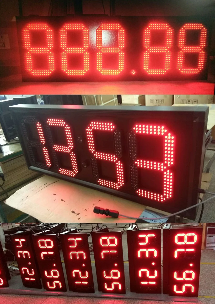 10 pz/lotto 20 "di Colore Rosso All'aperto 7 Sette Segmenti LED Digitale Numero di Modulo per il Prezzo del Gas Display A LED modulo