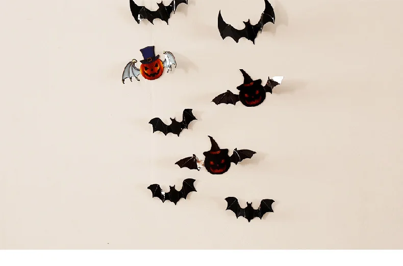 Neue 12 Teile/satz Bat Wand Aufkleber Für Halloween Dekoration Kinder Zimmer Dekor Jungen Geschenk 3D Kürbis Fledermaus Wand Kunst Lustige aufkleber – Detail 4