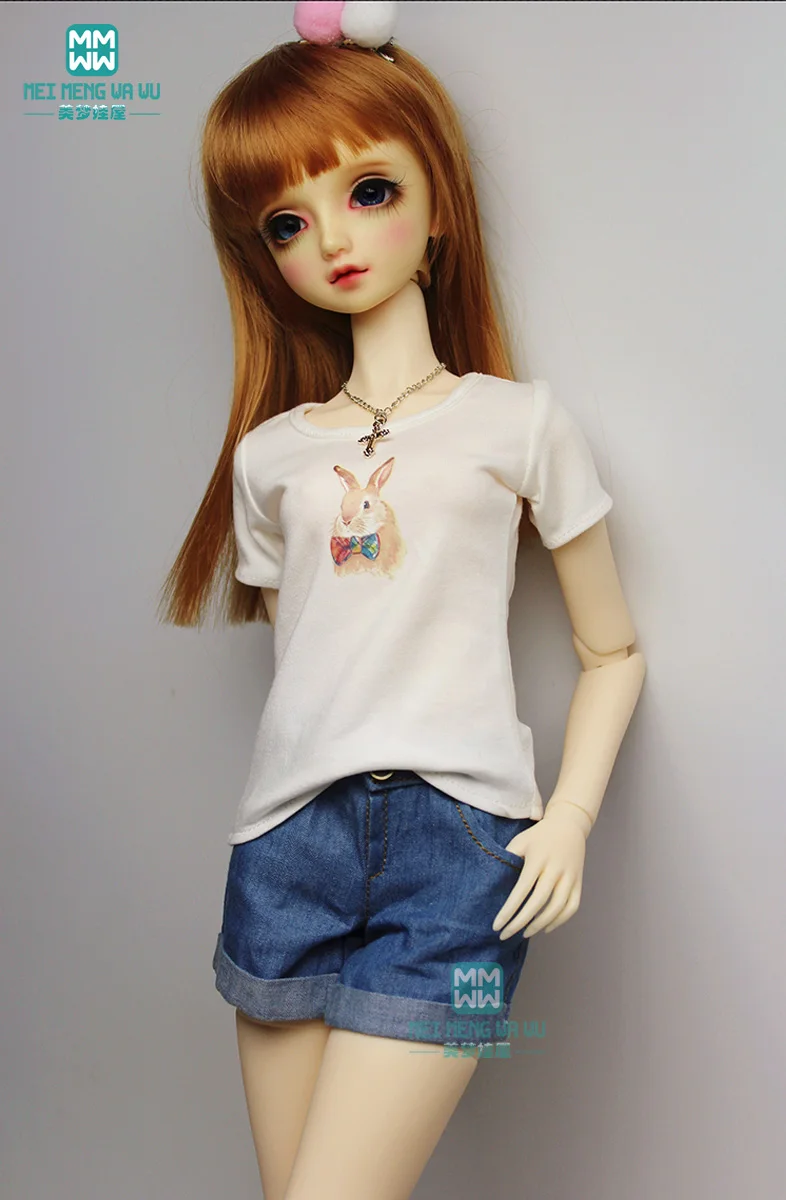 BJD doll clothes for 1/3 1/4 1/6 BJD doll SD, AS, LUTS, DOD, DZ doll fashion print t-shirt