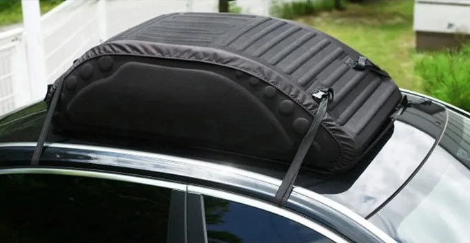 Summit Black Foldable / Collapsible cargo Roof Box Bag with Waterproof cover 4pcs Ribbon