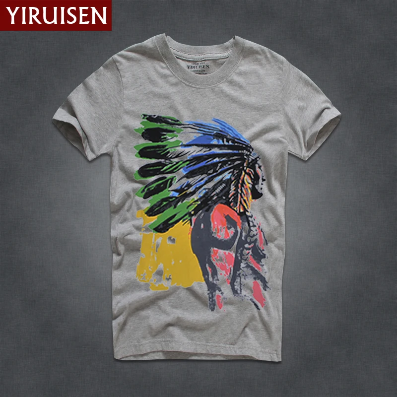 YiRuiSen Brand Top Quality 100% Soft Cotton Print T Shirt Men Short Sleeve Men t-shirt For Summer Fashion Clothing Tops Tees