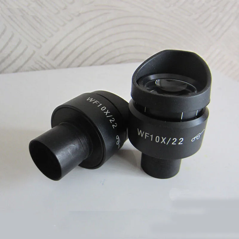 1pc diopter ajustável wf10x/22mm microscópio estéreo ocular alto ocular grande angular lente com proteção para os olhos de borracha