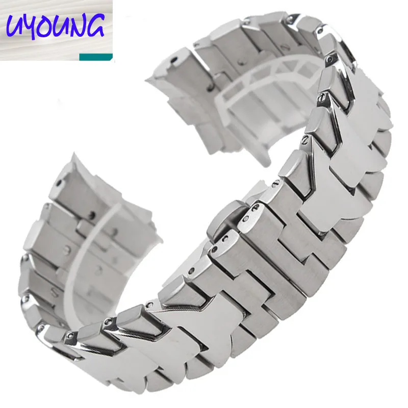 24mm High quality Solid Stainless Steel Watch Band for Panerai PAM441 PAM111 Series Strap Bracelet Men Curved Luxury brand