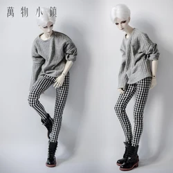 NEW Black White Lattices Trousers/Pants For 1/3 1/4 Boy SD MSD BJD Doll Clothes