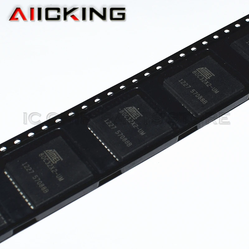 AT80C32X2-SLSUM AT80C32X2-UM Chip (5 buah/banyak), PLCC44 IC MCU 8BIT ROMLESS Integrated IC Chip, 100% asli dalam stok