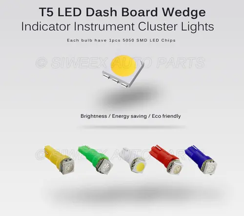 Imagen 2 del producto 20 piezas T5 24V DC 5050 bombilla LED SMD luces interiores de coche tablero indicador de calentamiento cuña camión furgoneta instrumento lámpara de cúpula