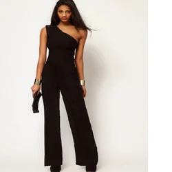 Free Shipping Ladies 2015 New fashion Pants Women sexy Rompers Femail one shoulder Jumpsuit